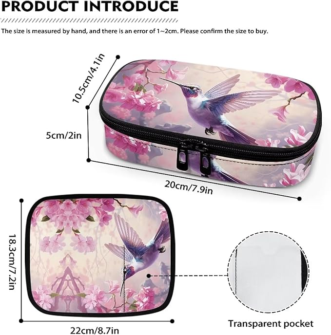 Floral Hummingbird Insulin Cooler Travel Case Diabetic Medication Organizer Medical Cooler Bag Waterproof and Insulation Liner