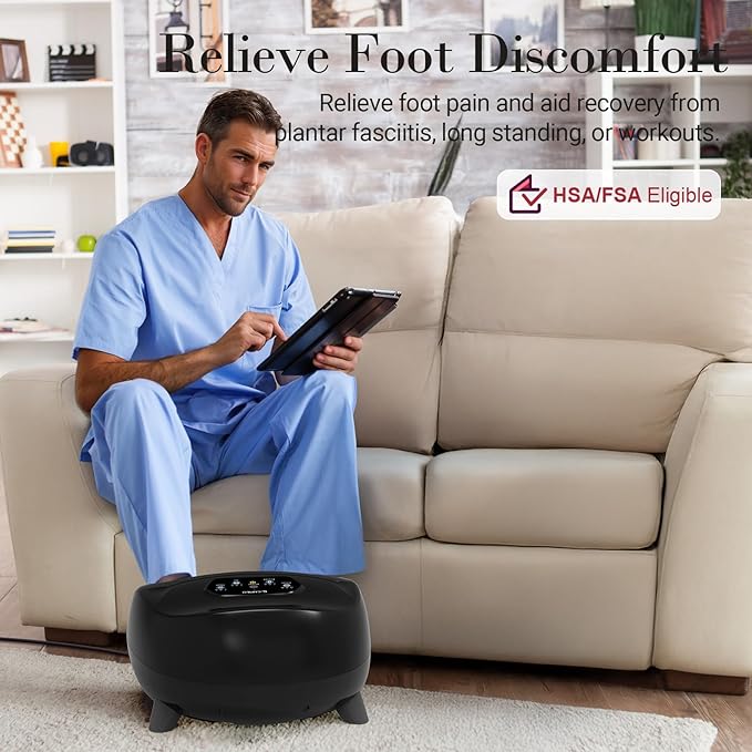 Foot Massager with Heat, FSA Eligible HSA Store Upgraded Full Foot Shiatsu Massage for Neuropathy, Remote Control Multi-Level Settings, Feet Massager for Plantar Fasciitis, Gifts for Men Women