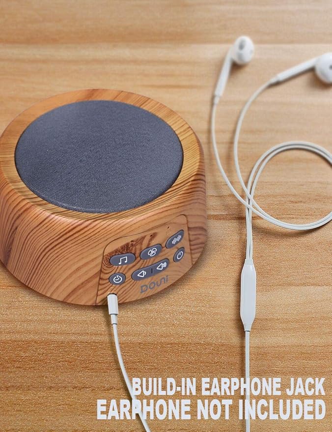 Douni Sleep Sound Machine - White Noise Machine with 27 Soothing Sounds for Sleeping & Relaxation, Timer Settings,Sleep Therapy for Families, Home,Office,Travel.Wood Grain