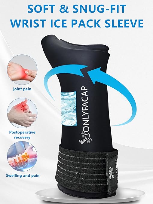 Wrist Ice Pack Wrap,Ice Packs for Injuries Reusable Gel,Hot and Cold Compression Therapy for Hand and Thumb,Wrist Brace for Tendonitis,Carpal Tunnel Relief,Arthritis Sprains (Medium)