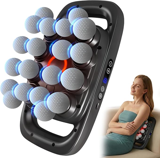 Mekanic 20 Head Massage Gun Deep Tissue, Powerful Multi Head Back Massager for Pain Relief with 3 Modes & 30 Intensities, Quiet Electric Percussion Muscle Massager for Shoulders, Legs,and Waist
