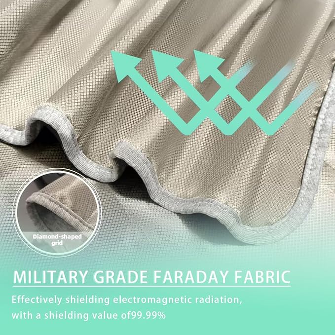 Faraday Blanket for Protection While Using Your Laptop and Phone, Cotton with Faraday Diamond Lattice Fabric Mat Grey 21" x 18"