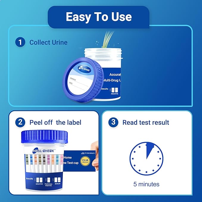 [2 Pack] 12 Panel Multi Drug Test Kit with Fentanyl (Fen/FYL), HEAL-CHECK Professional Drug Urine Test Cup for Workplace, Rehab & Home Use –THC, COC, AMP, MET/mAMP, BZO, MTD, BUP, MDMA, OXY, PCP, OPI