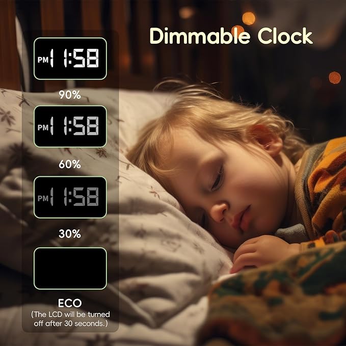 Sunrise Alarm Clock Wake Up Light, White Noise Sound Machine with 20 Soothing Sounds, 10 Night Lights, Bluetooth Speaker/Temp & Humidity/Rechargeable, Dimmable Clock Gift for Baby Kids Adults
