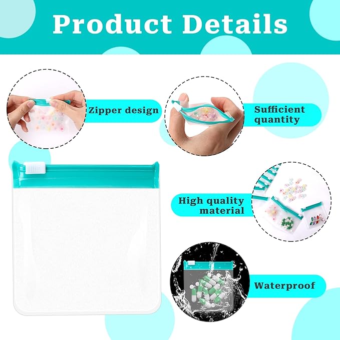 24 Pcs Travel Pill Packets Pill Pouch Bags Reusable Zippered Medicine Bag Set Self Sealing Clear Plastic Medicine Organizer with Slide Lock Monday to Sunday Pill Baggies for Pills Small Items Storage