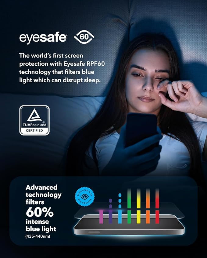 ZAGG XTR3 iPhone 15 Screen Protector - Glass, Blue-Light Filtration, 10X Stronger, Edge-to-Edge Protection, Scratch & Smudge-Resistant Surface, InvisibleShield, Easy to Install