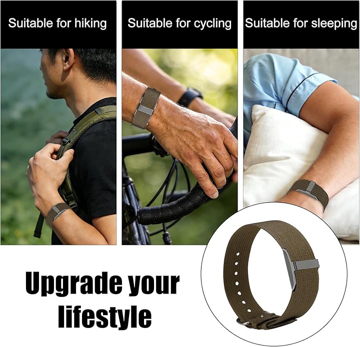 Replacement Nylon Loop for Hume Band, Soft Breathable Woven Wristband with Adjustable Metal Buckle for Hume Health Band Fitness Tracker All-Day Comfort Wear