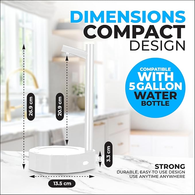 Desktop Water Bottle Dispenser for 5 Gallon Bottle,Smart Table Water Dispense Water Jug Dispenser Bedside Water Dispenser,Electric Water Dispenser Used for Home and Office （White）