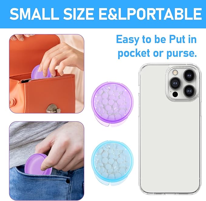 8pcs Small Pill Box Cute Portable Pill Case Travel Pills Organizer Box Medicine Dispenser Earplug Container Vitamin Holder Liver Oil Storage Case for Women Men Pocket Purse Briefcase