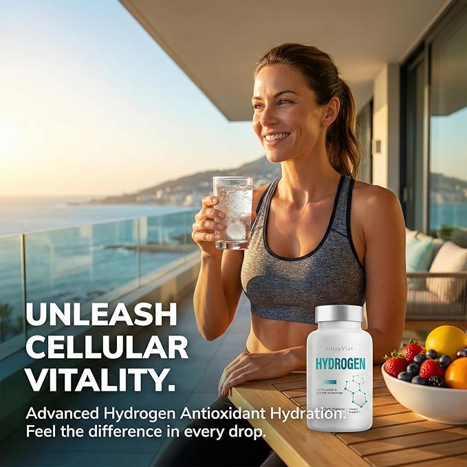 Hydrogen Water Tablets with Magnesium, H2 Molecular Hydrogen Tablets for Drinking Water, Supports Energy Metabolism, Cognitive & Antioxidant, 120 Count