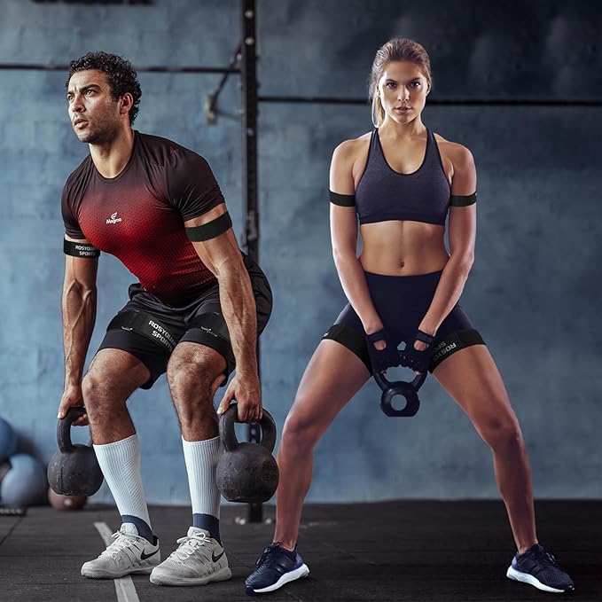 BFR Booty Bands for Men/Women Glutes, Blood Flow Restriction Bands Plan for Arm Muscle Legs &Hip Building, Adjustable Velcro Occlusion Bands Workouts,Quality Fabric Bands for Squat Butt &Thigh