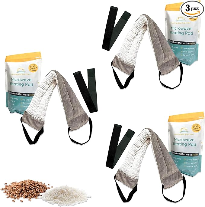 Versatile Microwavable Heating Pads for Neck Pain Relief, Back Pain, and Shoulder Pain Relief - Microwave Heating Pad for Cramps and Muscle Relief, Hot and Cold Reusable Pad - 3 Packs