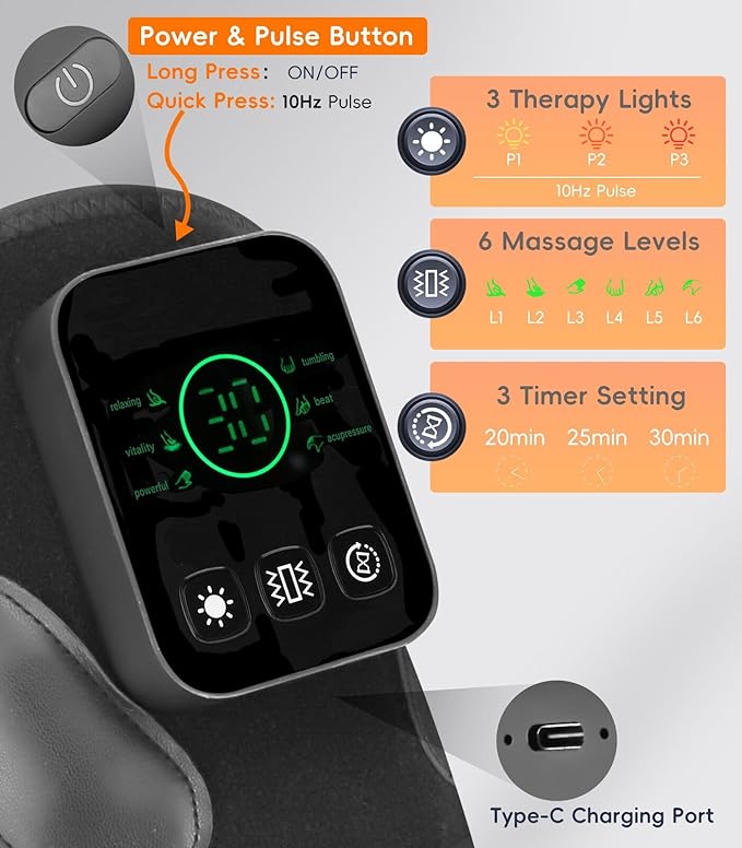 Upgraded Red Light Knee Massage Brace with 360° Vibration, Cordless 850nm Infrared Knee Therapy Devices Pain Relief, 5000mAh Red Light Therapy Wrap with Timer for Body Relaxation, Xmas Gifts
