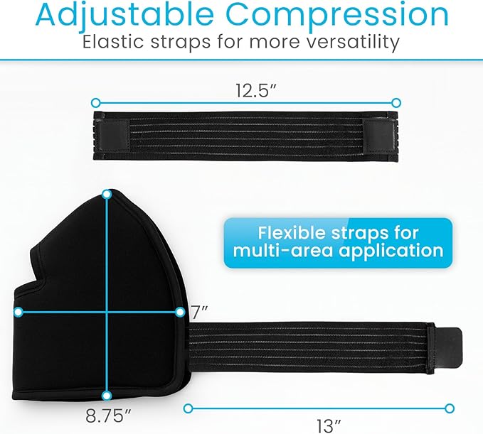 Arctic Flex Multi-Purpose Ice Pack Wrap - Reusable Gel Ice Packs for Ankle Injuries, Hot & Cold Compression Therapy for Pain Relief, Plantar Fasciitis, Achilles Tendonitis, Knee, Elbow & Hand Pain