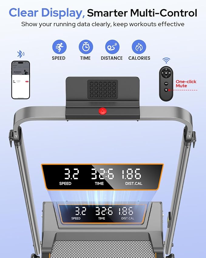 Walking Pad Treadmill with 12% Incline & Handle Bar Height Adjustable, One-click MUTE Walking Pad with Incline 3 Level, 3.5HP Foldable Walking Pad Treadmills for Home Office Small 350lbs, Remote & APP