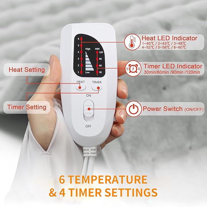 Heating Pad for Neck Shoulders Back Pain Relief, Gifts for Women Men Mom Dad Elderly, Electric Large Heat Pad with 6 Heat Settings 4 Timers, ETL Certified (Back Hating Pad)
