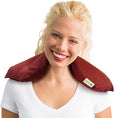 KOYA Naturals Neck Heating Pad Microwavable - Cherry Pit/Stone/Seed Pillow Heat Pack for Neck, Muscles, Joints, Stomach Pain, Menstrual Cramps - Warm Compress Wrap - Moist Heat Therapy (Henna Red)