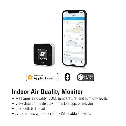 Eve Room - Indoor air Quality Sensor to Monitor air Quality (VOC), Temperature & Humidity, Apple HomeKit Technology, Bluetooth and Thread