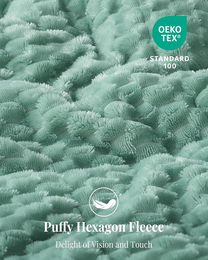 Topblan Weighted Blanket for Adults, 60" x 80" 15lbs, Soft Sherpa Queen Size Heavy Blanket with 3D Jacquard Turtle Shell Flannel Fleece for Couch and Bed