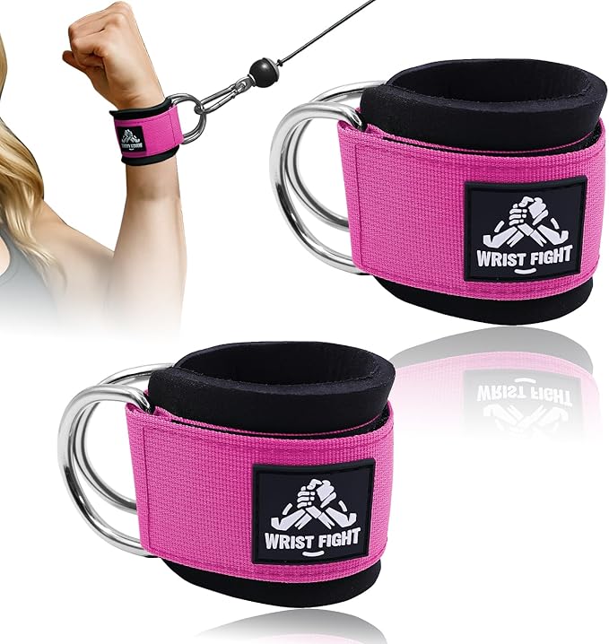 Wrist Cuffs with Dual D-Rings – Secure & Comfortable Support for Cable Machine Workouts, Lateral Raises, Arm Strength Training, and Triceps Exercises