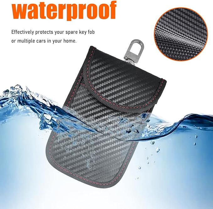 Faraday Pouch for Car Keys, Signal Blocking RFID Faraday Bag Cage, Anti-Theft Key Fob Pouch Protector (Medium)