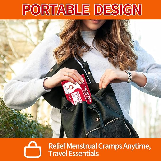Heat Patches for Menstrual Cramp Relief, Adhesive Heating Patches for Period Cramps, Portable Instant Hot Packs, Travel Size Heat Pads on Cruise- 20 Packs