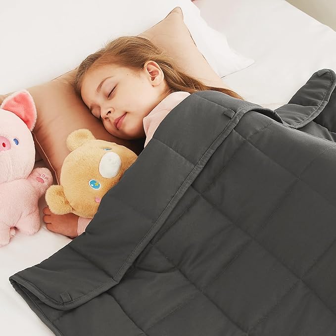 CuteKing Weighted Blanket (2lbs, 36"x48", Grey) Heavy Blanket for 40-60lbs, Weighted Blanket for Cooling & Heating with Premium Glass Beads, Soft Thick Blanket All-Season