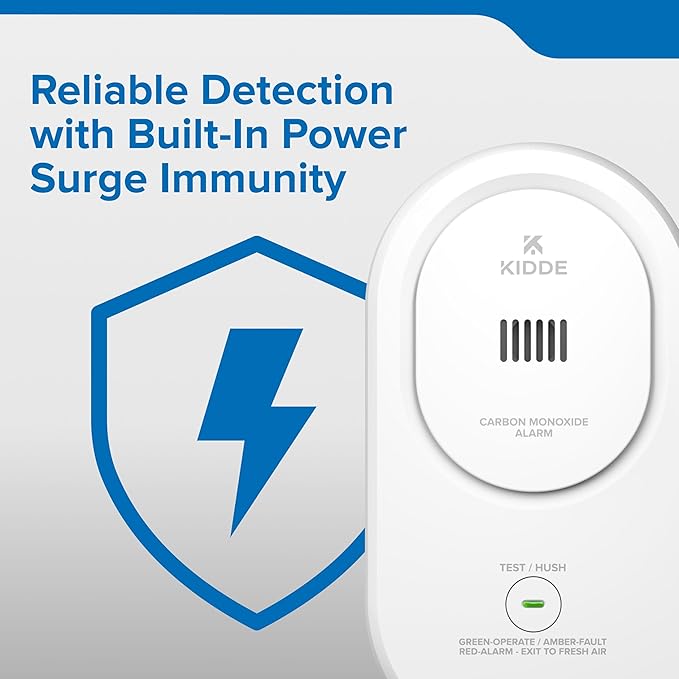 Kidde Carbon Monoxide Detector, Plug-in Carbon Monoxide Detector with AA Battery Backup, 85 dB Alarm, Rotating Plug, LED Status Light Indicators, 5th Edition, COP