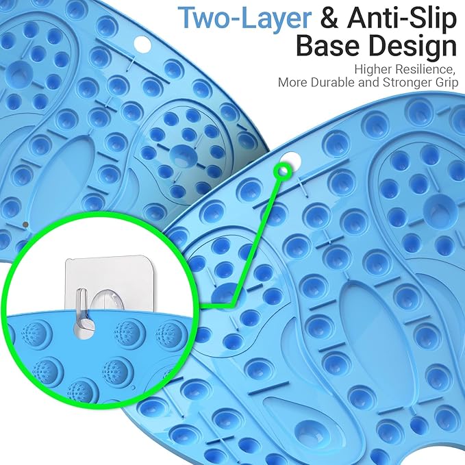 Foot Massager Mat 2PCS, Foot Reflexology Mat with Magnetic Therapy, Under Desk Mat Acupressure Mat for Feet Relaxation, Pressure Point Mat for Pain, Fatigue and Stress Relief (Blue+Yellow)