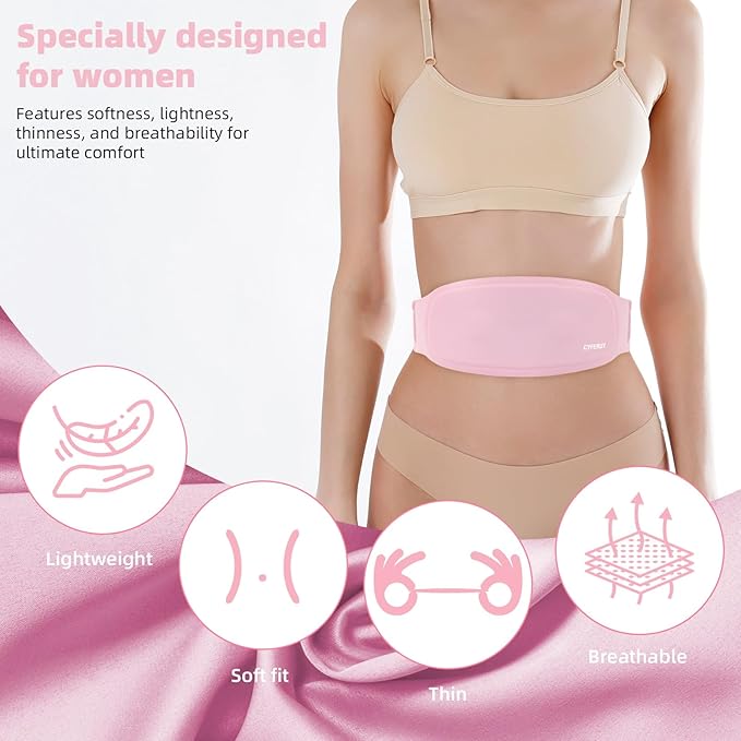 Portable Heating Pad for Period Cramps, Menstrual Heating Pad with 5000mAh Magnetic Controller, 3 Heat Levels & 3 Massage Modes for Period Cramps Pain Relief, Christmas Gift for Women