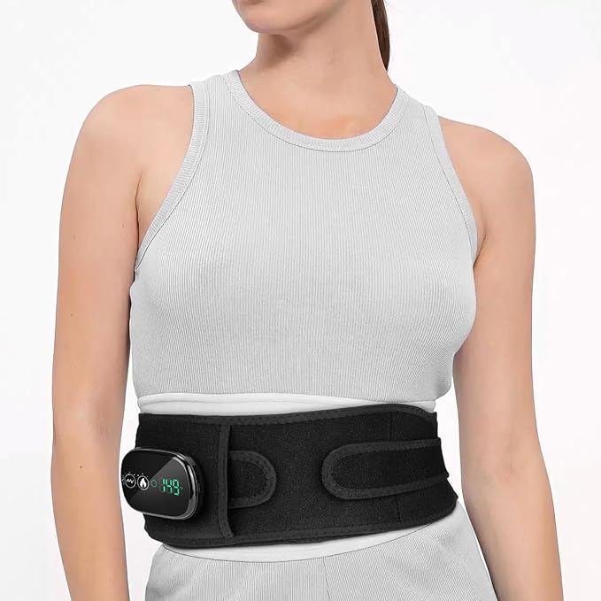 Electric Heating Pad for Back, FSA Eligible HSA, XL Cordless Heated Back Belt Wrap with 3 Heating and 3 Vibration Modes, 5000mAh Battery Operated Lower Back Massager, Heated Pad for Back