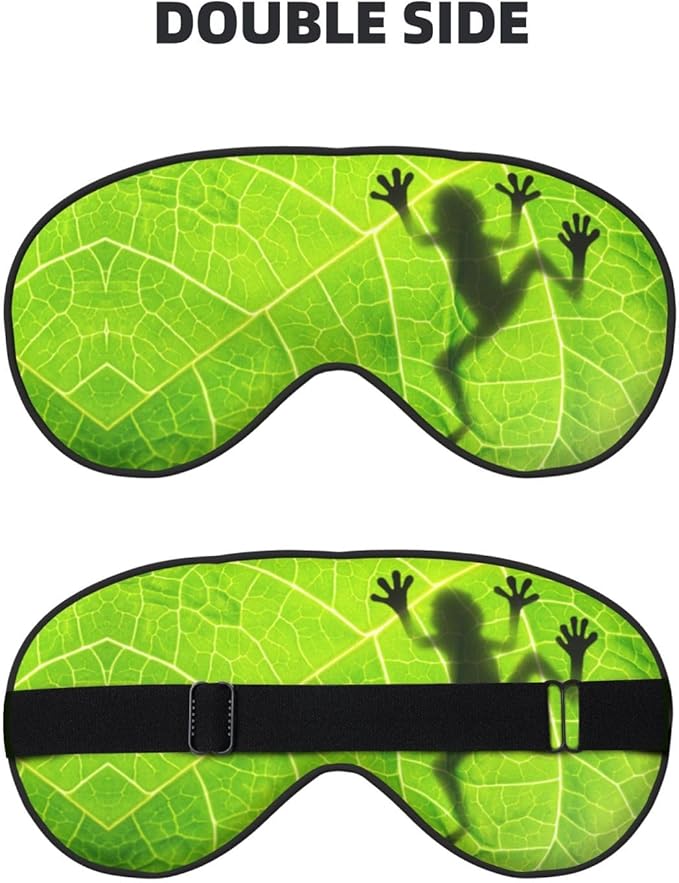 Frog Shadow on The Leaf Sleep Mask Eye Mask with Adjustable Strap Eye Sleep Shade Cover Blocks Light for Women Men Airplane Travel Nap