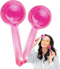 Ice Globes for Face, Freezer Safe and Highly Effective Facial Globes for Daily Beauty Routines, Face Roller to Tighten Skin, Reduce Puffiness, Enhance Circulation and Complexion (Pink)