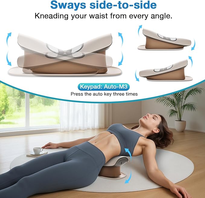 Electric Lumbar Traction Device, Electric Back Massagers Back Stretcher, Vibration Fascia pad, Used for The Waist, is a Waist pad Used After Exercising, Yoga, and Other Sports