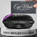 SLEEP SANCTUARY 100% Pure Mulberry Silk Sleep Mask - 22 Momme Light Blocking 3D Contour Silk Eye Mask for Sleeping - Secure Fit for Side Sleepers, Women & Men - Cloud Soft (Black)
