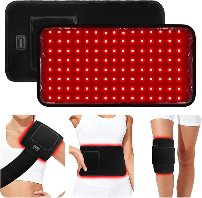 120 LEDs Red Light Therapy for Body,660nm&850nm Infrared red Light Therapy,Red Light Therapy Belt for Pain Relief of Muscles and Joints,3-in-1 LED Bead with Timer Remote Control