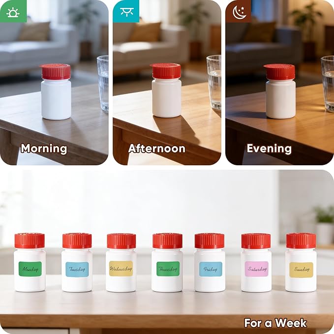 DEMORA Pill Bottle Empty with Child Resistant Cap, Wide Mouth Travel Small Pill Bottle Plastic Medicine Containiers Medicine Organizers for Medications Capsules (2 oz, 8 Pcs)
