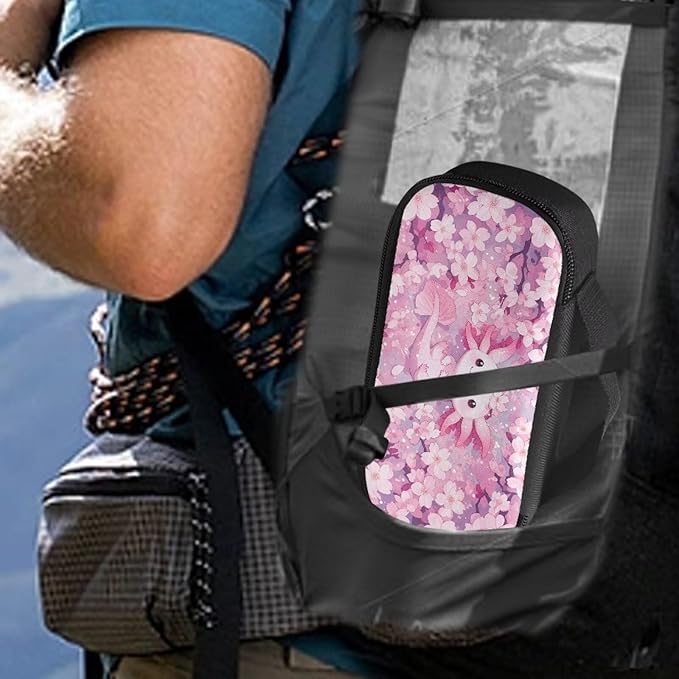 Axolotl Cherry Blossom Insulin Cooler Bag Insulated Diabetic Medication Organizer Carrying Protection Case with Handle for Insulin Pen, Test Strips, Lancets, Needles