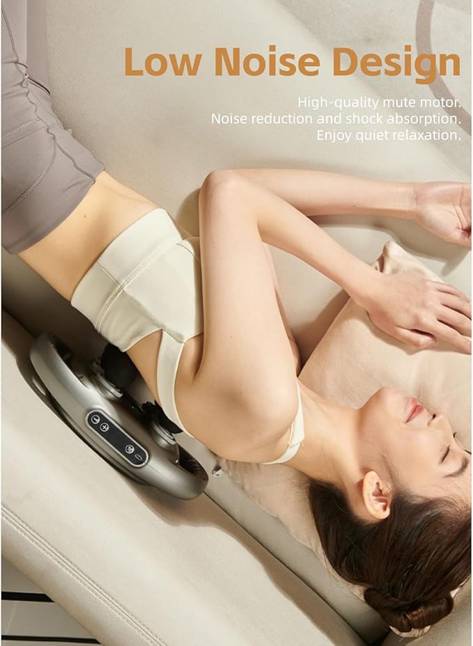 Yoidesu 6 Head Massage Gun Deep Tissue, Percussion Massager Gun with 9 Levels & 9 Modes, Electric Massager Tool for Back, Neck, Leg, Full Body Muscle Pain Relief, Gifts for MOM DAD (Gray)