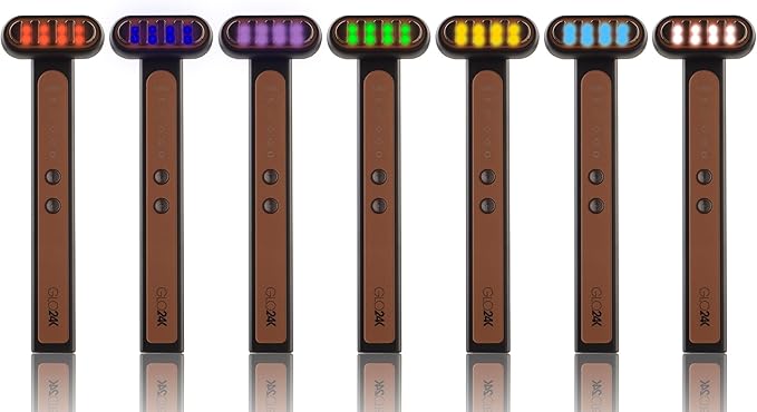 GLO24K 7 Color LED Super Wand Plus Hydra Gel for Radiant, Glowing Skin on the Face, Neck, and Around the Eyes