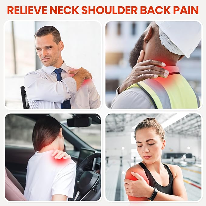 Viconor Red Light Therapy for Shoulder Pain Relife, Infrared Light Therapy for Body with Massage, Improve Joint Muscle, 660nm & 850nm Red Light Shoulder Wrap, Black1