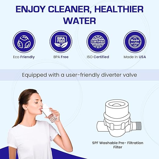 Fluoride Removal | Classic Countertop Water Filter System | Black | Crystal Quest