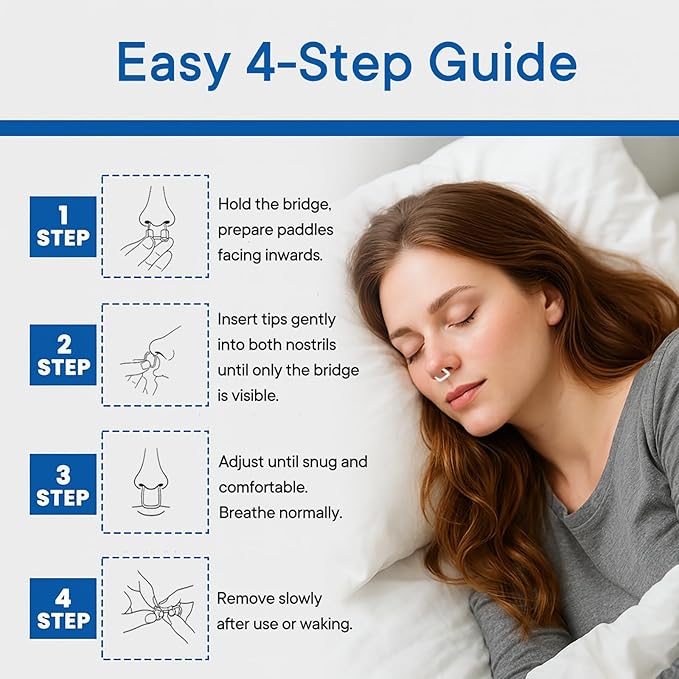 Anti Snoring Devices, Snoring Solution with Adjustable Snore Stopper, 3-Gear Fit, Improves Airflow, Reusable – 4 Pack