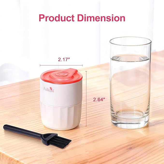 Fullicon Pill Crusher Fine Powder, Stainless Steel Grinder Head, 2-in-1 Medicine Crush with Storage, Small Pill Grinder for Pets, Elderly & Kids (Pink White)