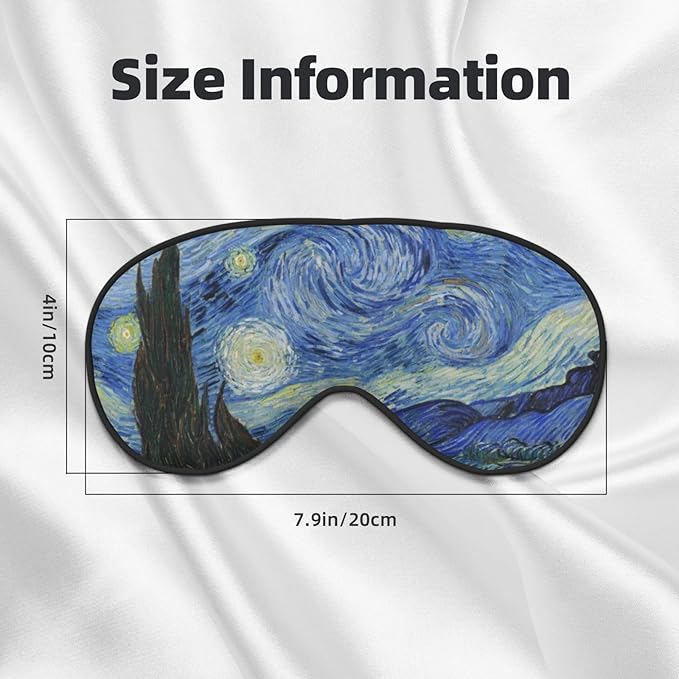 Starry Night Sleep Mask Eye Mask with Adjustable Strap Eye Sleep Shade Cover Blocks Light for Women Men Airplane Travel Nap