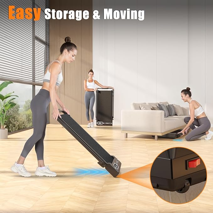 Treadmill with Auto Incline,12-Level Incline Walking Pad Treadmill with Handle Bar,3.0HP Quiet Under Desk 350 lbs Weight Capacity 2 in 1 Foldable Treadmills Walking LED Display for Home Office Gym