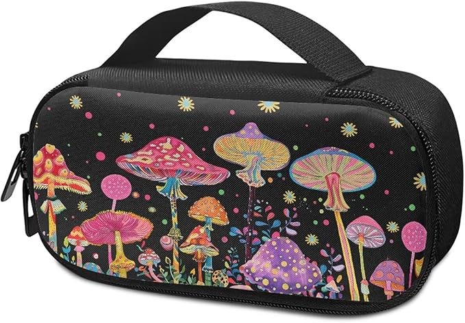 Colorful Mushrooms Insulin Pen Cooler Travel Case with Top Handle Daily Life and Trip Storage Bag for Glucose Meter and Other Diabetic Supplies Easy to Use & Carry