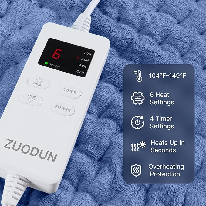Blue Heating Pad Perfect Christmas, Mothers Day & Birthday Gifts for Women, Mom, Grandma, Soothing Electric Heat Wrap, Cozy Stocking Stuffer & White Elephant Gift