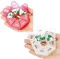 Pill Organizer, 2 Pack Pill Box, Small Pill Case,Medicine Pill Organizer 1 Time a Day, Weekly Pill Organizer, Pill Container, Pill Holder, Daily Pill Organizer Travel Pill Organizer 7 Day(Red&White)
