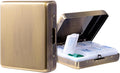 Portable Metal Travel Pill Organizer (7 Days a Week), Large Capacity 8 Compartments, BPA-Free (M-Antique Bronze, Medium)
